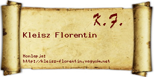 Kleisz Florentin névjegykártya